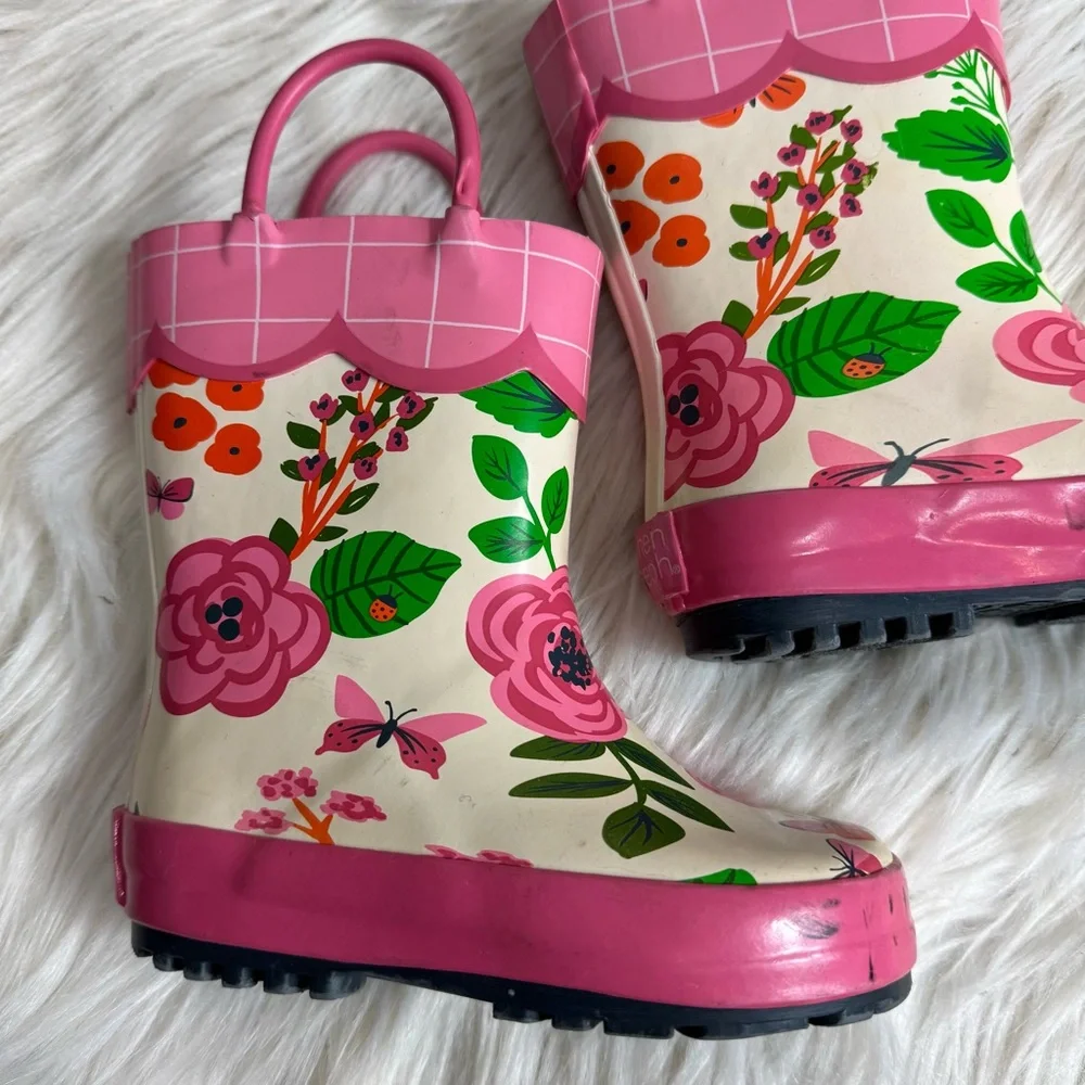 Stephen Joseph Vibrant Pink Floral Butterfly‎ Rain Boots